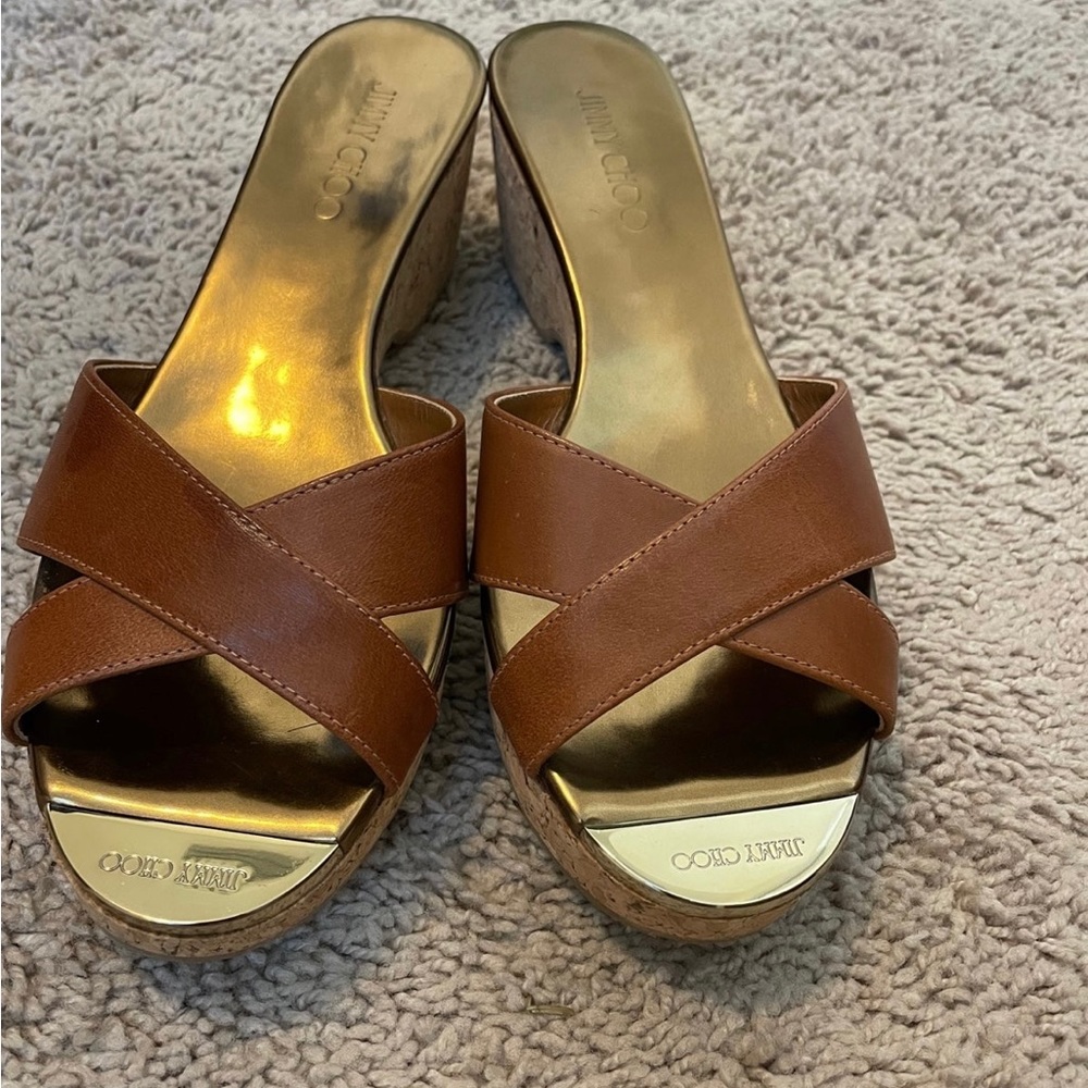 Jimmy Choo Pandora Wedges Sandals (40.5)